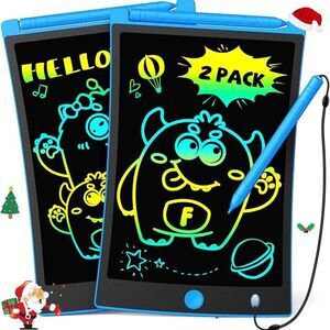 2 Pack LCD Writing Tablet with Stylus, 8.5in Erasable Doodle Board Color Blue